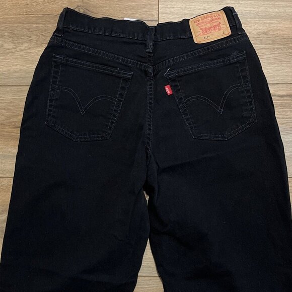 Levis 512 Slim Fit Tapered Fit Denim Jeans SZ 12 MIS L Black Stretch Modern - Picture 10 of 12